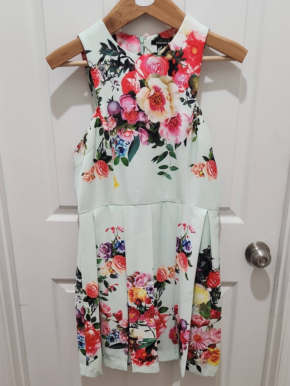 Gianni Bini Mint Floral Sleeveless Party Dress